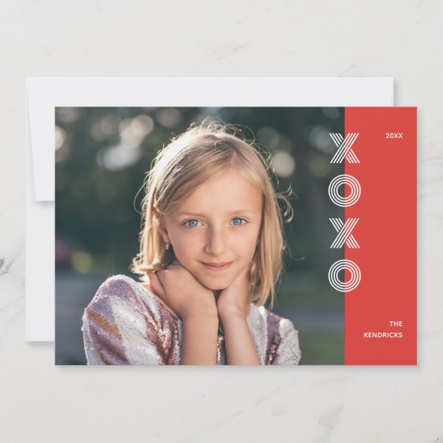 Bold XOXO Carte photo de la Saint Valentin - Crims (Devant)