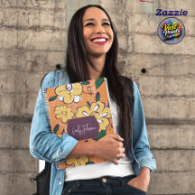 Bold Yellow Bloom Orange Floral Script Custom Name