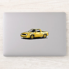 Bold Yellow Pickup Toon Aufkleber