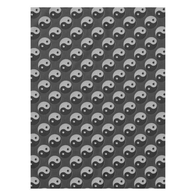 Bold Yin Yang in Carbon Fiber Print Style Tischdecke (Vorderseite)