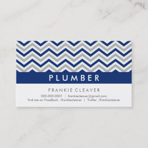 BOLD ZICKZACK BUSINESS CARD :: Moderne marineblaue Visitenkarte