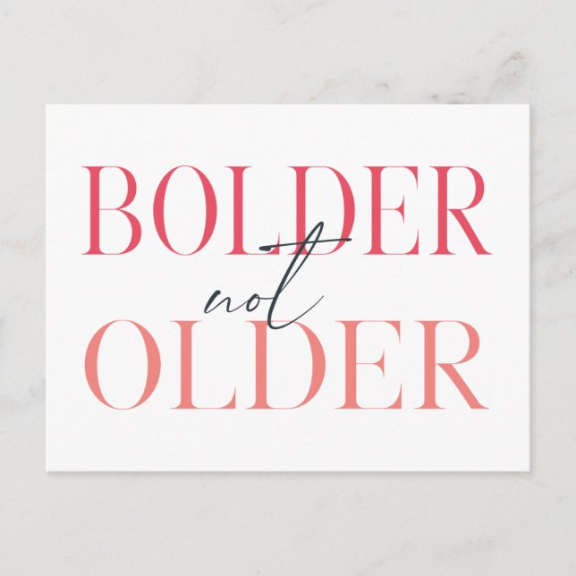 Bolder not Ältere Funny Fifty Birthday Card Postkarte (Vorderseite)