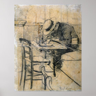 Boldini - Der Helleu-Maler sitzt in einem Café Poster