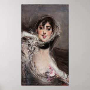 Boldini - Frau mit Handschuhen Poster