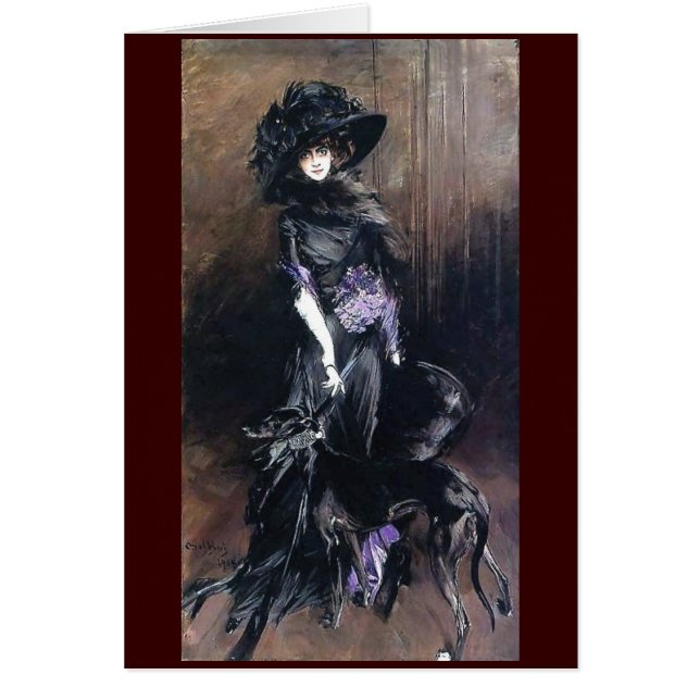 Boldini Frauen-Windhundhundeschwarz-Kleiderschöne (Vorne)