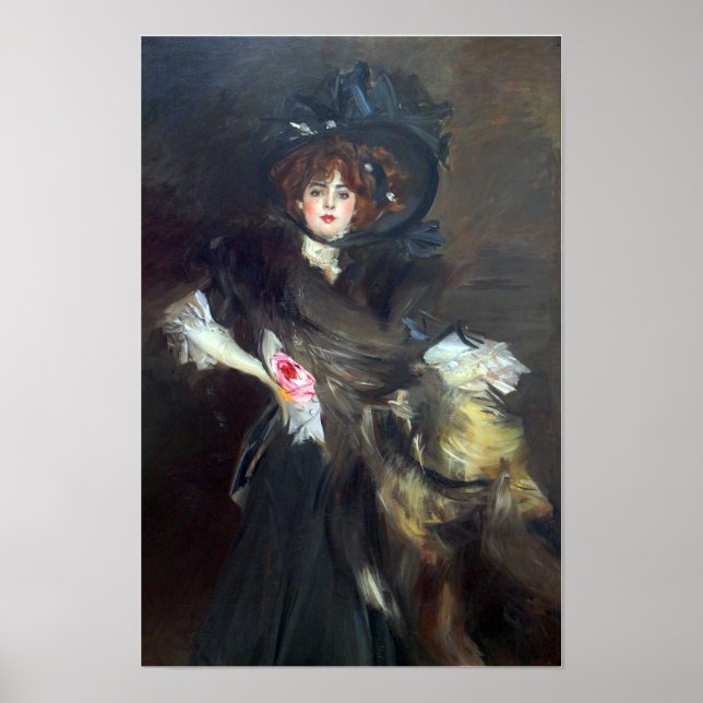 Boldini - Portrait von Mademoiselle Lanthelme 1907 Poster (Vorne)