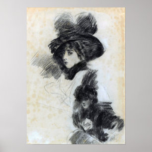Boldini - Zeichnung Poster
