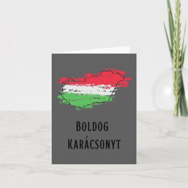 Boldog Karácsonyt, Ungarisches Weihnachtsfest Karte (Vorderseite)