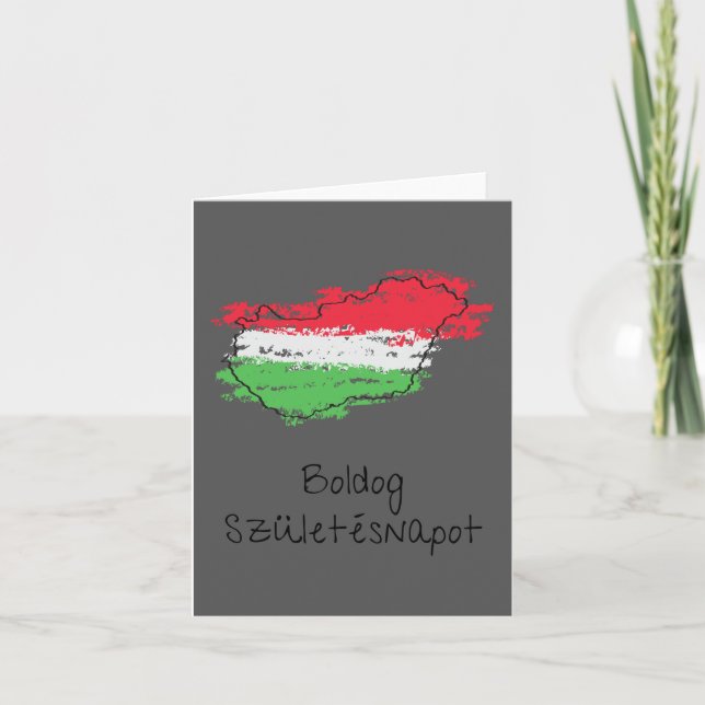Boldog születésnapot, Ungarischer Geburtstag Karte (Vorderseite)