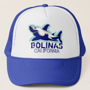 Bolinas Kalifornien Themahut blauen Haifischs Truckerkappe