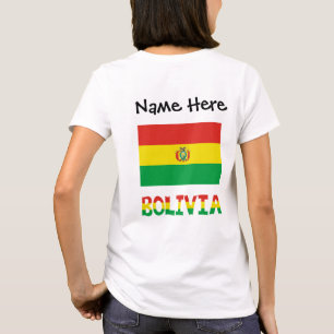 Bolivia Bolivianische Flagge Personalisierter Name T-Shirt