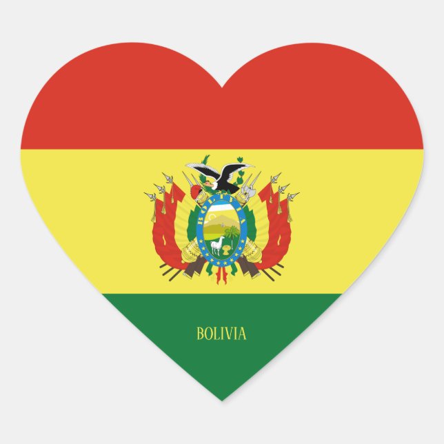 Bolivia Flag Splendid Patriotic Herz-Aufkleber (Vorderseite)