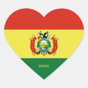 Bolivia-Flagge Prächtig Patriotisch Herz-Aufkleber
