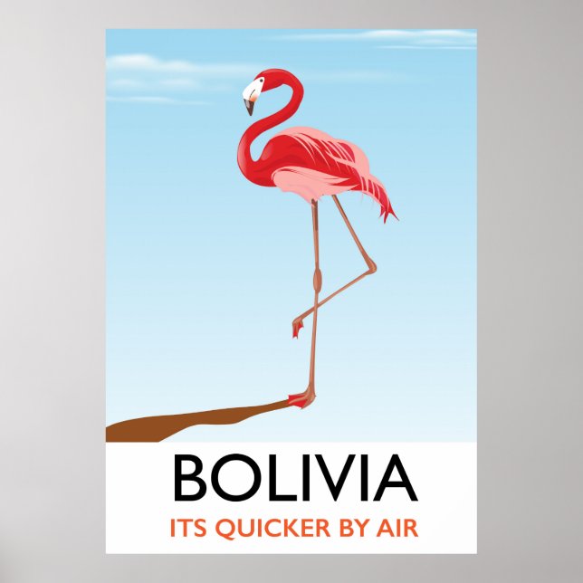 Bolivia Flamingo Reiseplakat Poster (Vorne)