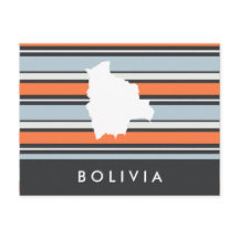 Bolivia Map: Modern Stripes