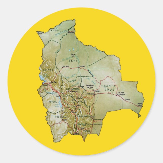 Bolivia Map Sticker (Vorderseite)