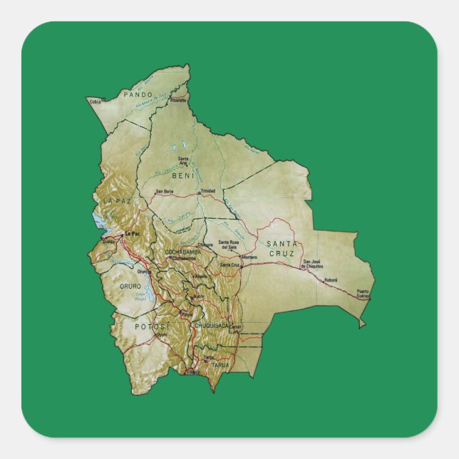 Bolivia Map Sticker (Vorderseite)
