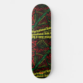 Bolivia National Pride Wordcloud Skateboard