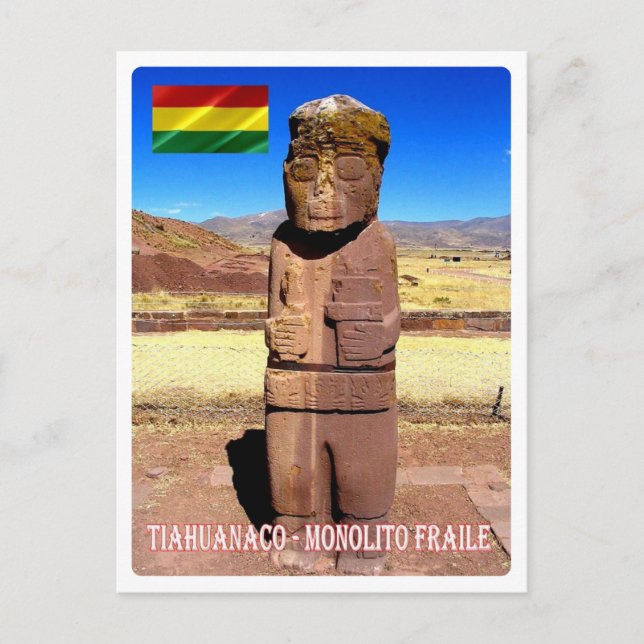 Bolivia - Tiahuanaco - Monolito Fraile - Postkarte (Vorderseite)