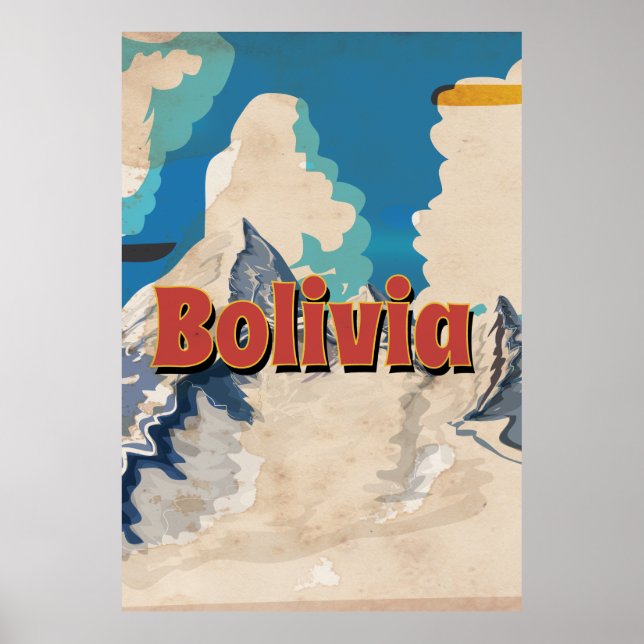Bolivia Vintage Travel Poster (Vorne)