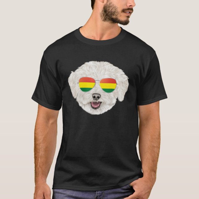 Bolivian Flag Bichons Frise Dog Bolivia Pocket T-Shirt (Vorderseite)