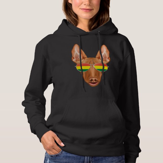 Bolivian Flag Pharaoh Hound Dog Bolivia Pocket Hoodie (Vorderseite)