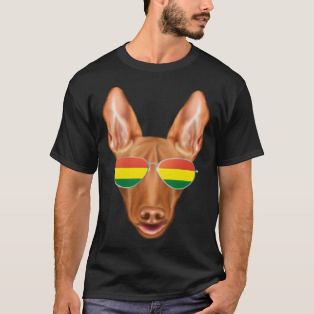 Bolivian Flag Pharaoh Hound Dog Bolivia Pocket T-Shirt (Vorderseite)