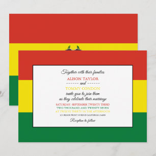 Bolivianische Flagge, Flagge Boliviens Hochzeit Einladung