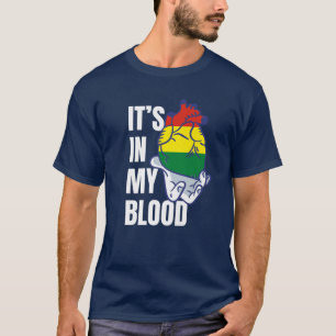 Bolivianische Flagge Herzblutgefäße Hand Bolivien T-Shirt
