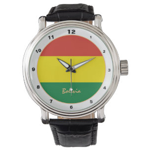 Bolivianische Flagge und Bolivien-Trendmode /Desig Armbanduhr
