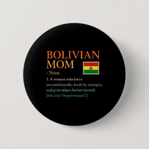 Bolivianische Mama Definition Bolivien Flaggenstaa Button