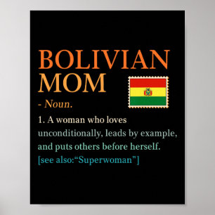 Bolivianische Mama Definition Bolivien Flaggenstaa Poster