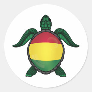 Bolivianische Schildkrötenflagge Klassischer Runda Runder Aufkleber