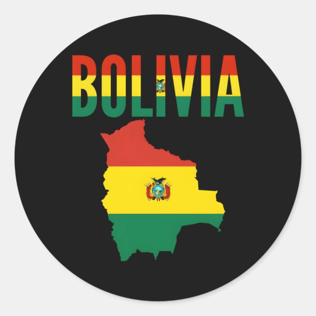 Bolivianisches Bolivien Landkarte Runder Aufkleber (Vorderseite)