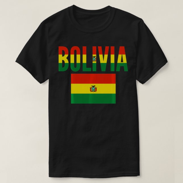 Bolivianisches Geschenk Bolivien Flaggenpullover T-Shirt (Design vorne)