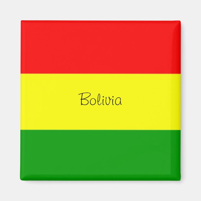 Bolivie : Drapeau de la Bolivie aimant frigo (Devant)