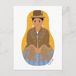 Bolivien, Aymara Matryoshka Postcard Postkarte