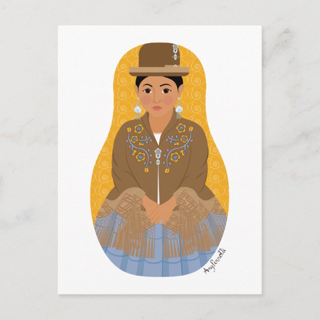 Bolivien, Aymara Matryoshka Postcard Postkarte (Vorderseite)