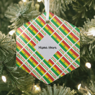 Bolivien Bolivianische Flagge Kacheln Personalisie Ornament Aus Glas
