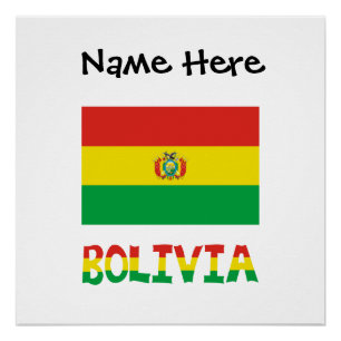 Bolivien Bolivianische Flagge Personalisiert  Poster