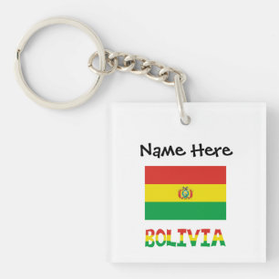 Bolivien Bolivianische Flagge Personalisierter Tex Schlüsselanhänger