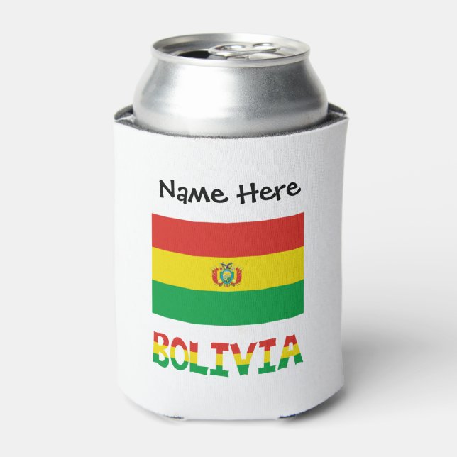 Bolivien Bolivianischer Flaggentext Personalisiert Dosenkühler (Kanne Vorderseite)