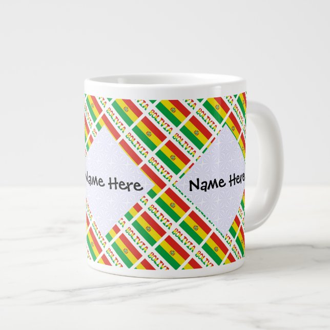 Bolivien Bolivianisches Flag Personalisiert gefieb Jumbo-Tasse (Vorderseite Rechts)