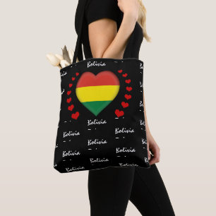 Bolivien Flag & Heart Bolivian Flag Mode / Sport Tasche