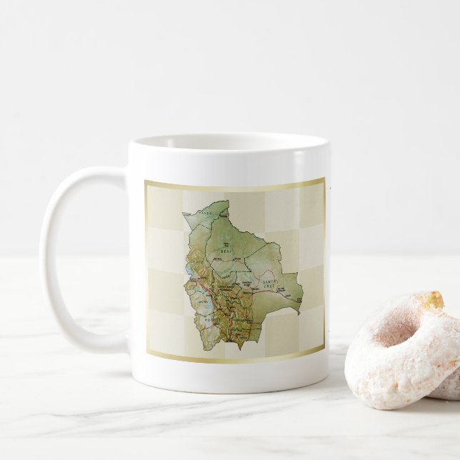 Bolivien Flag + Karte Tasse (Mit Donut)