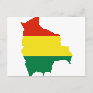 Bolivien Flag map BO Postkarte