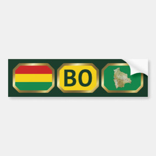 Bolivien Flag Map Code Autoaufkleber
