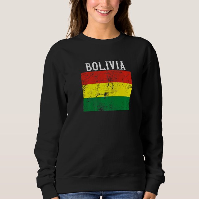 Bolivien Flag Pride Souvenir Männer Frauen Reise B Sweatshirt (Vorderseite)