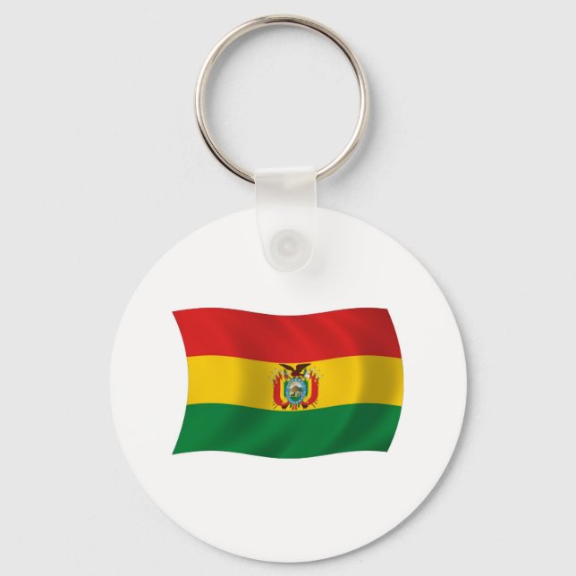 Bolivien Flag Schlüsselanhänger (Vorderseite)