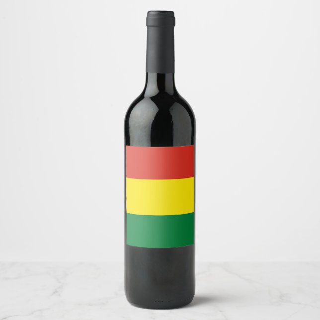 Bolivien Flag Weinetikett (Vorderseite)